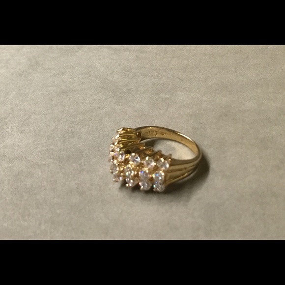 Jewelry - CL 🛑 3 Tier Rows CZ Gold E.P.over Sterling Silver